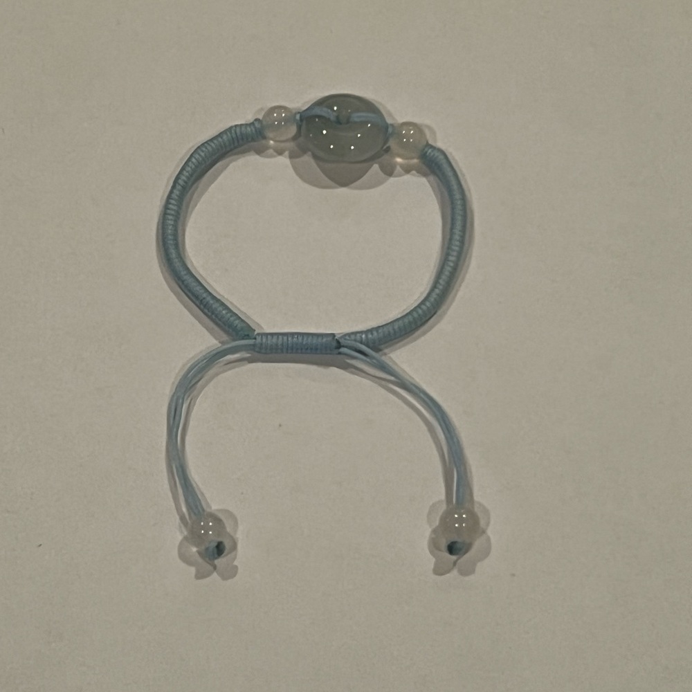 The Real Jade. Children's Sky Blue Beaded Bracelet